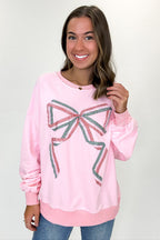 Jingle Bow Gingham Print Pullover - FINAL SALE - Madison and Mallory