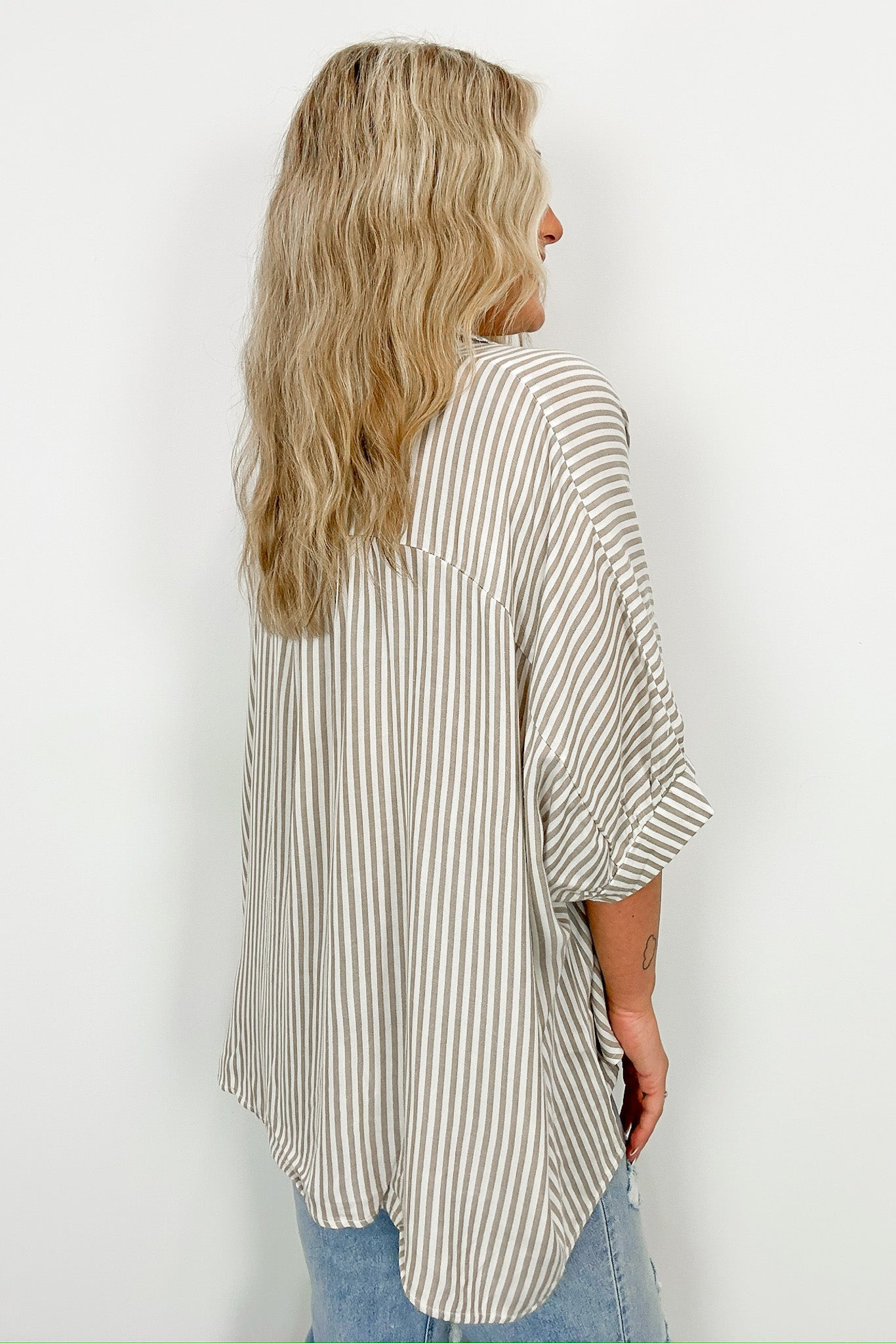  JoJo Striped Button Down Relaxed Top - BACK IN STOCK - Madison and Mallory
