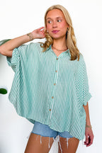 JoJo Striped Button Down Oversized Top - BACK IN STOCK