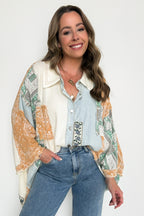Joslyn Patchwork Contrast Denim Shirt - BACK IN STOCK - Madison and Mallory