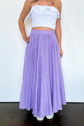 Lavender / S Julianna High Waist Woven Maxi Skirt - FINAL SALE - Madison and Mallory