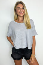 Julietta V-Neck Cropped Short Sleeve Top - BACK IN STOCK - Madison and Mallory