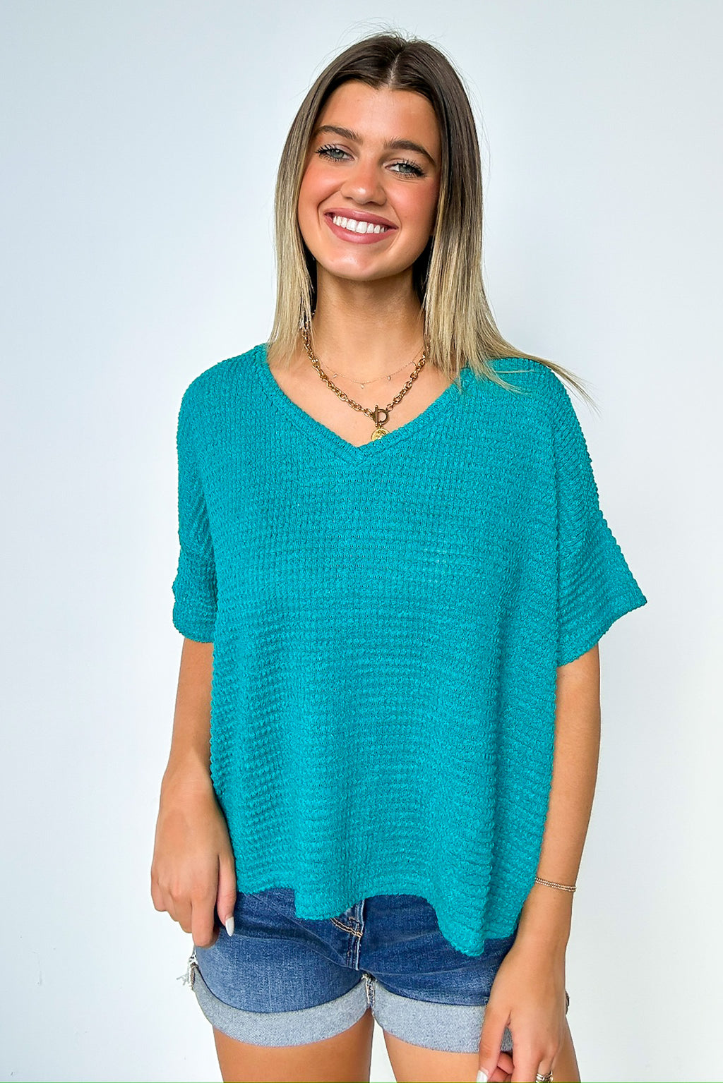  Julietta V-Neck Cropped Short Sleeve Top - BACK IN STOCK - Madison and Mallory
