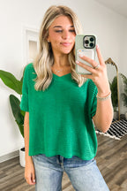  Julietta V-Neck Cropped Short Sleeve Top - BACK IN STOCK - Madison and Mallory