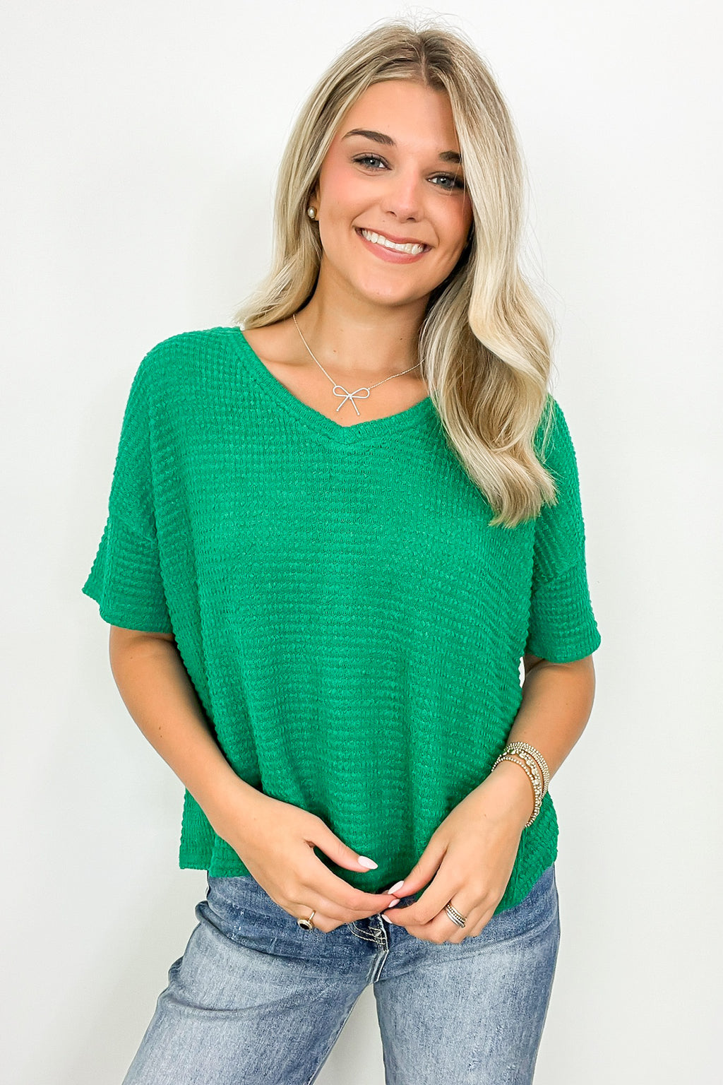  Julietta V-Neck Cropped Short Sleeve Top - BACK IN STOCK - Madison and Mallory