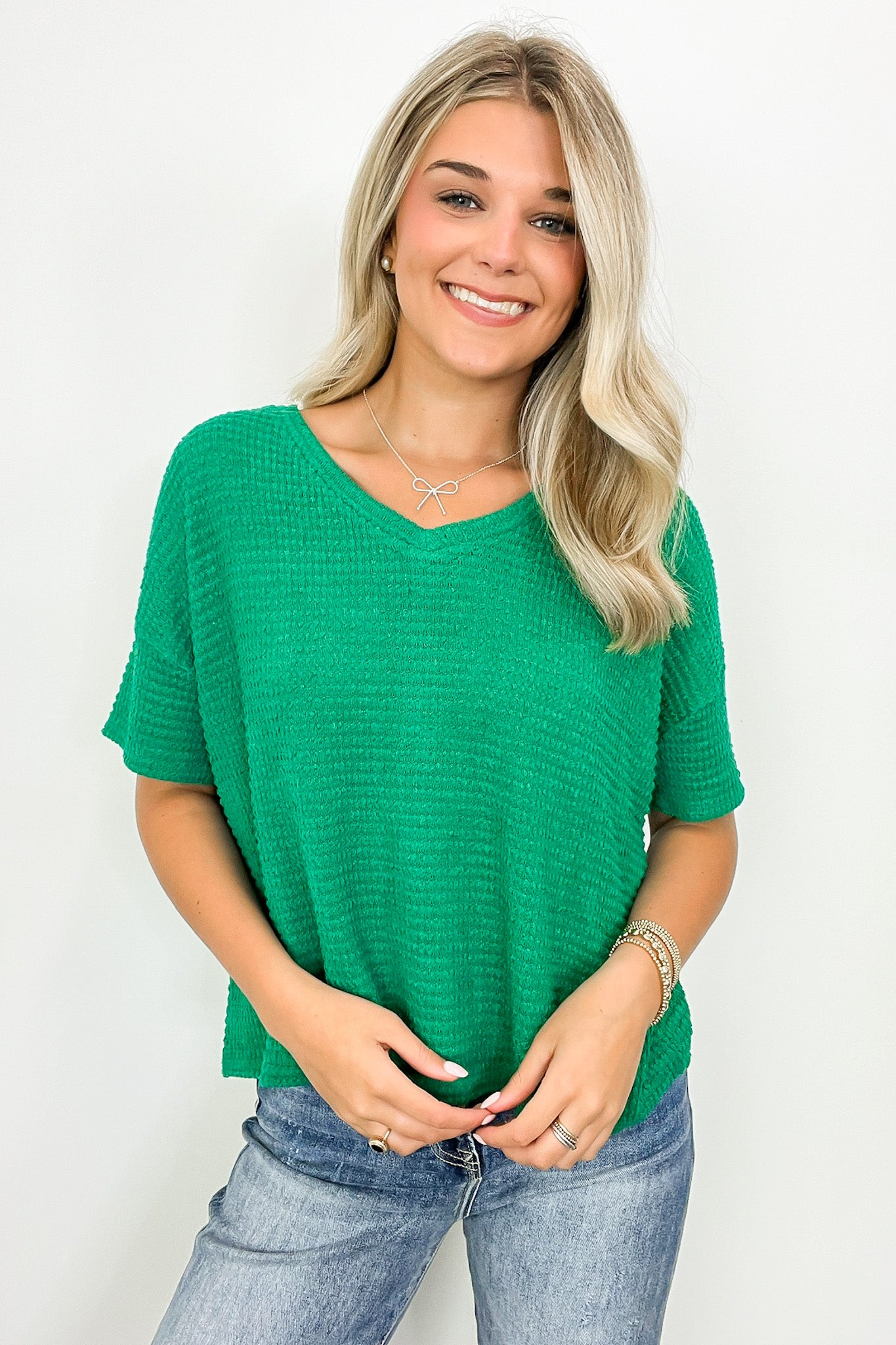  Julietta V-Neck Cropped Short Sleeve Top - BACK IN STOCK - Madison and Mallory