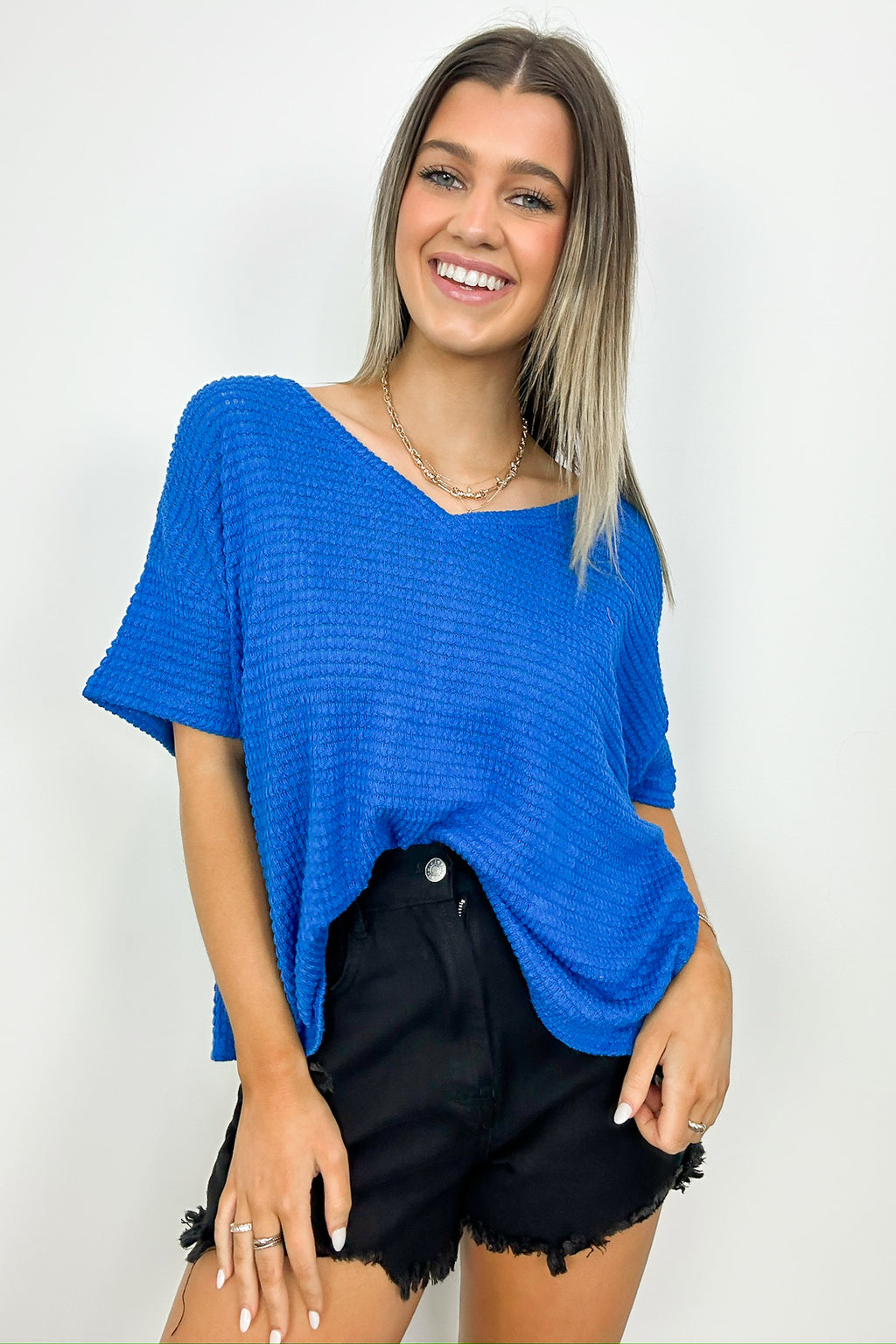 Julietta V-Neck Cropped Short Sleeve Top - BACK IN STOCK - Madison and Mallory
