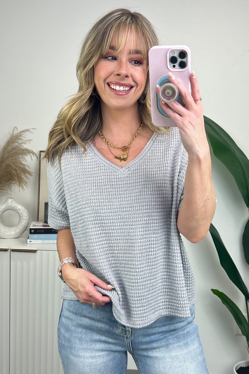  Julietta V-Neck Cropped Short Sleeve Top - BACK IN STOCK - Madison and Mallory
