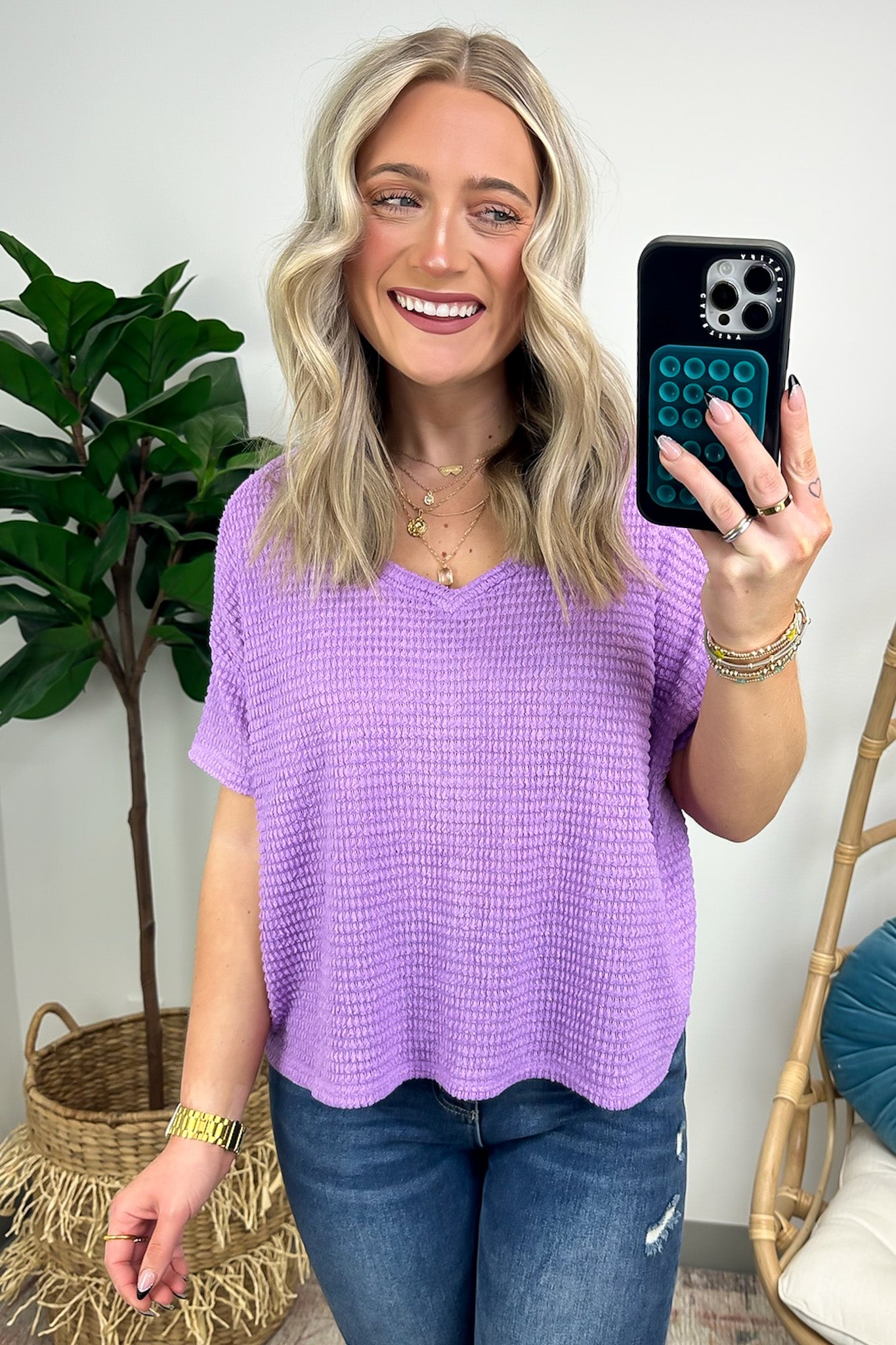 Julietta V-Neck Cropped Short Sleeve Top - BACK IN STOCK - Madison and Mallory