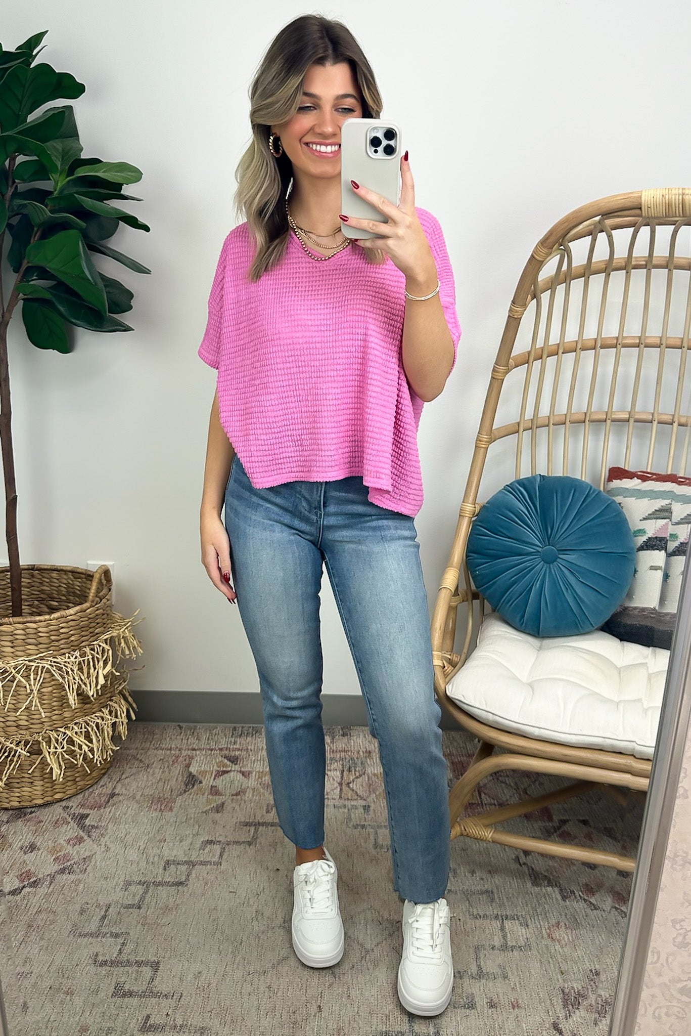Julietta V-Neck Cropped Short Sleeve Top - BACK IN STOCK - Madison and Mallory