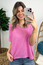 Julietta V-Neck Cropped Short Sleeve Top - BACK IN STOCK - Madison and Mallory