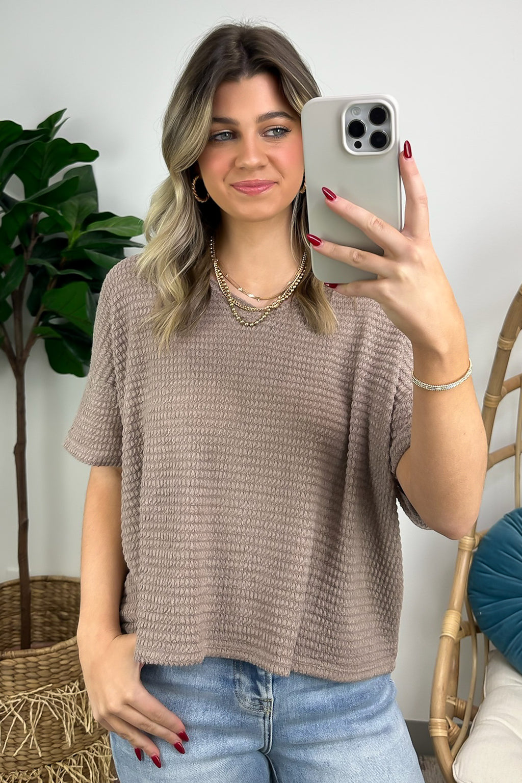  Julietta V-Neck Cropped Short Sleeve Top - BACK IN STOCK - Madison and Mallory