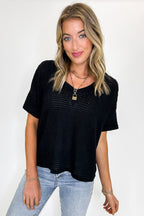 Julietta V-Neck Cropped Short Sleeve Top - BACK IN STOCK - Madison and Mallory