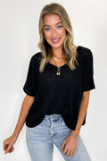 Julietta V-Neck Cropped Short Sleeve Top - BACK IN STOCK