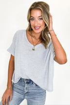 Julietta V-Neck Cropped Short Sleeve Top - BACK IN STOCK - Madison and Mallory