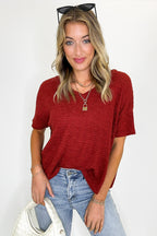 Julietta V-Neck Cropped Short Sleeve Top - BACK IN STOCK - Madison and Mallory