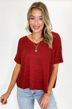 Julietta V-Neck Cropped Short Sleeve Top - BACK IN STOCK