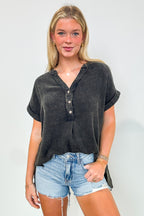 Juliette Washed Double Gauze Button Top - BACK IN STOCK - Madison and Mallory