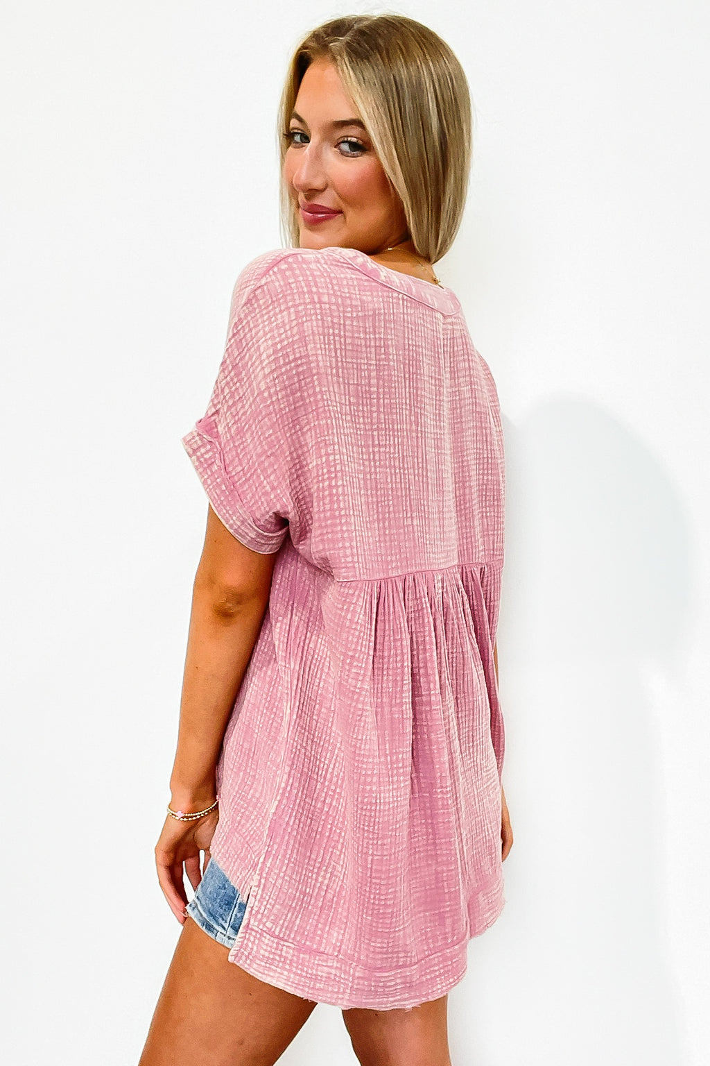 Juliette Washed Double Gauze Button Top - BACK IN STOCK - Madison and Mallory