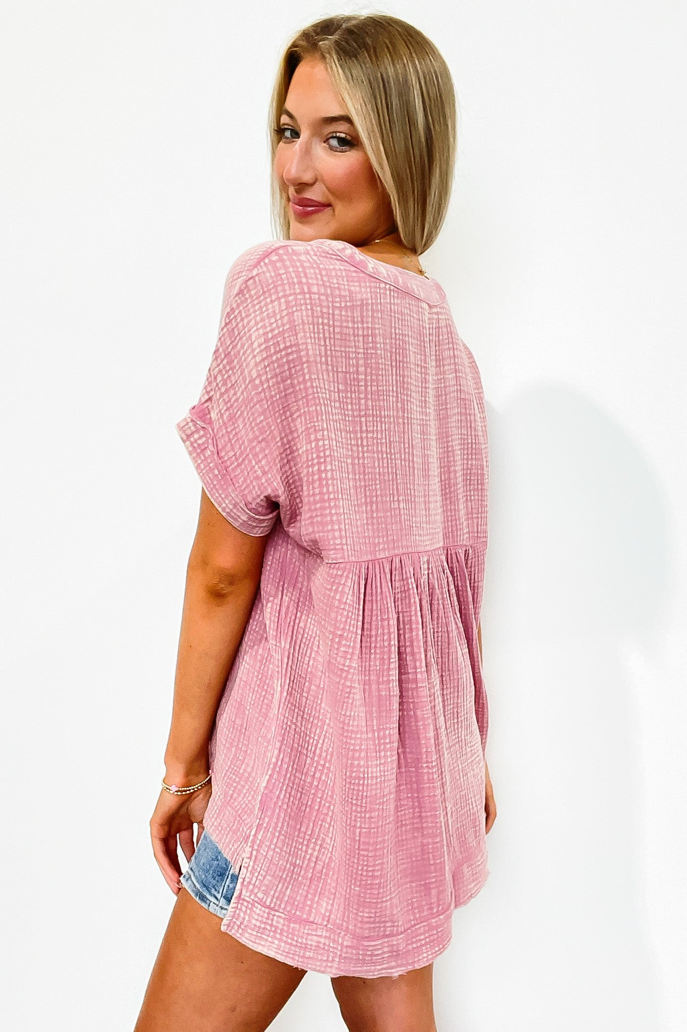 Juliette Washed Double Gauze Button Top - BACK IN STOCK - Madison and Mallory