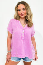 Juliette Washed Double Gauze Button Top - BACK IN STOCK - Madison and Mallory