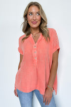 Juliette Washed Double Gauze Button Top