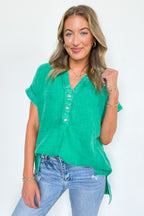 Juliette Washed Double Gauze Button Top - BACK IN STOCK - Madison and Mallory