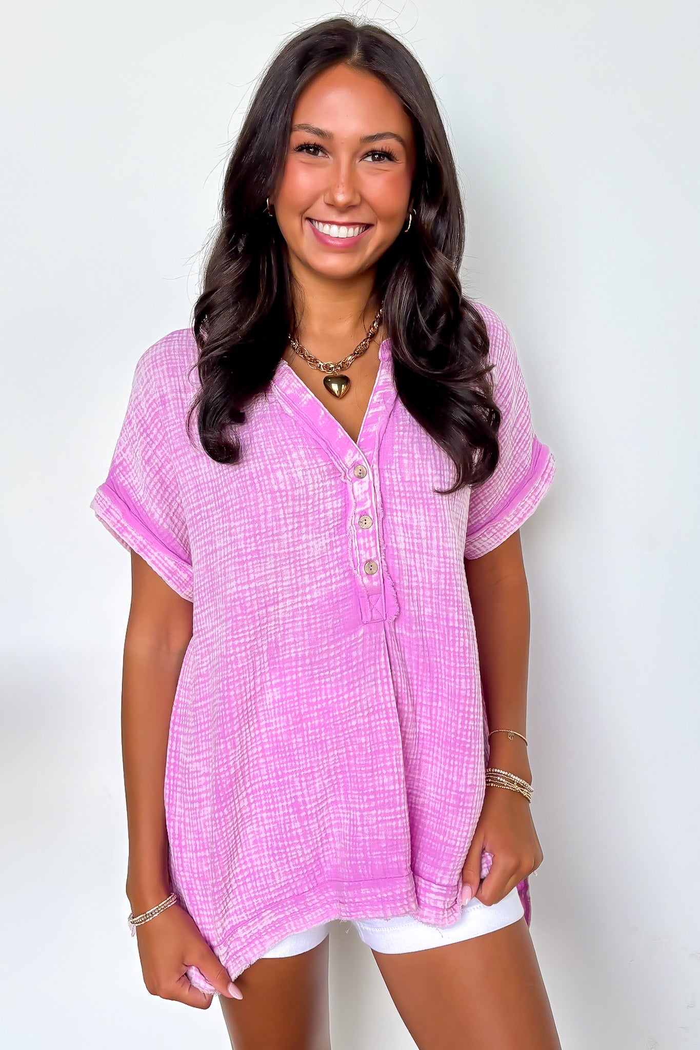 Juliette Washed Double Gauze Button Top - BACK IN STOCK - Madison and Mallory