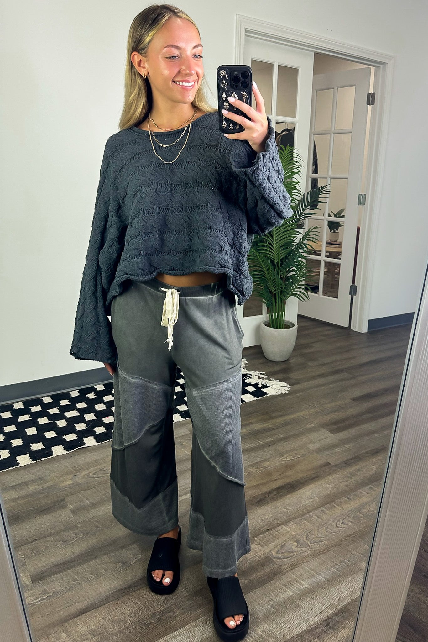 Juniper Contrast Knit Flowy Pants - FINAL SALE - Madison and Mallory