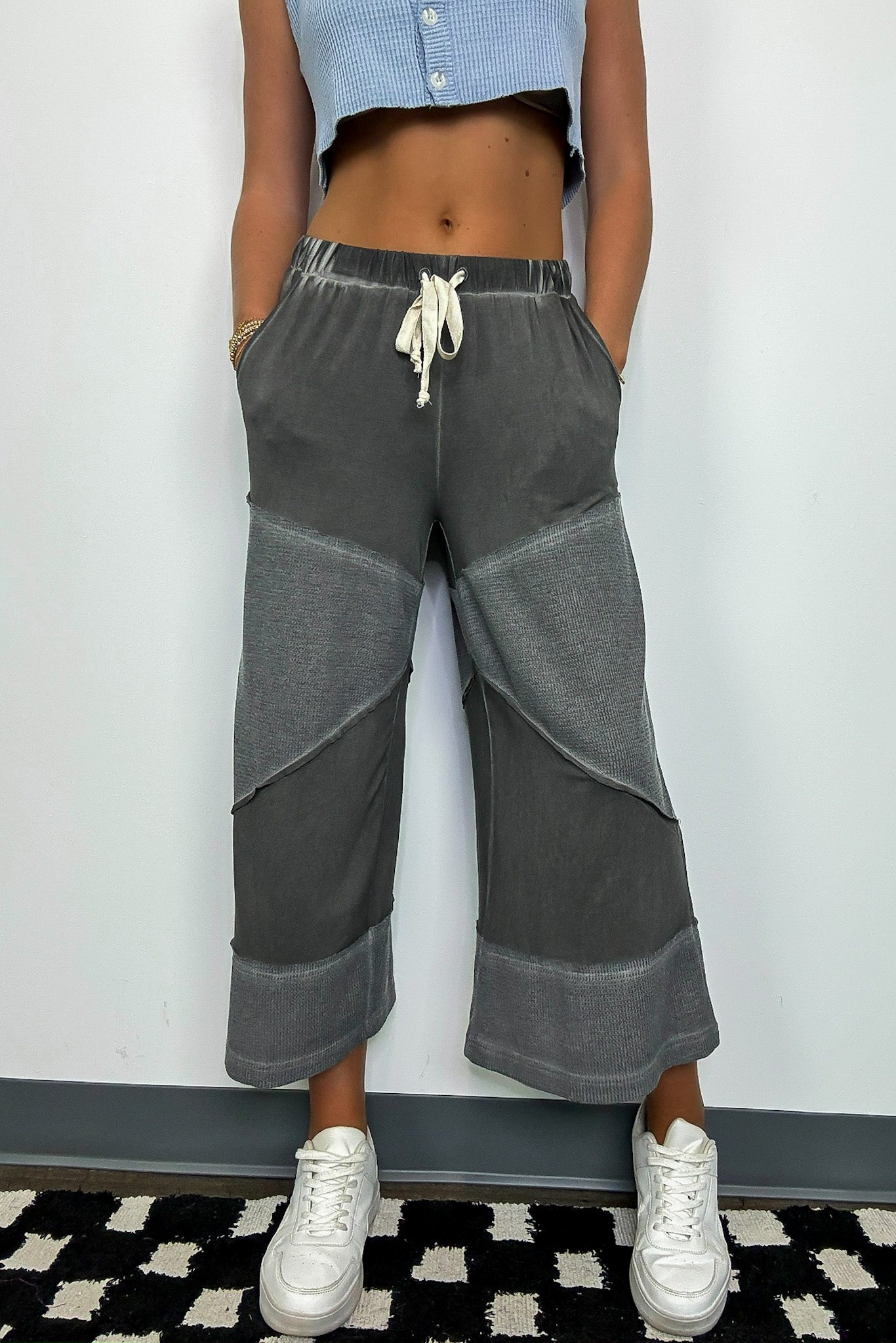 Juniper Contrast Knit Flowy Pants - FINAL SALE - Madison and Mallory