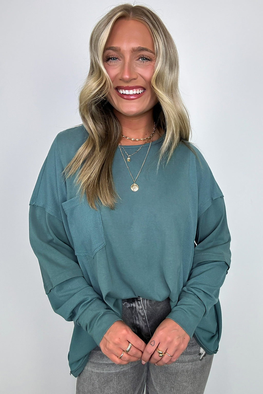  Kaida Relaxed Color Block Pocket Top - BACK IN STOCK - Madison and Mallory