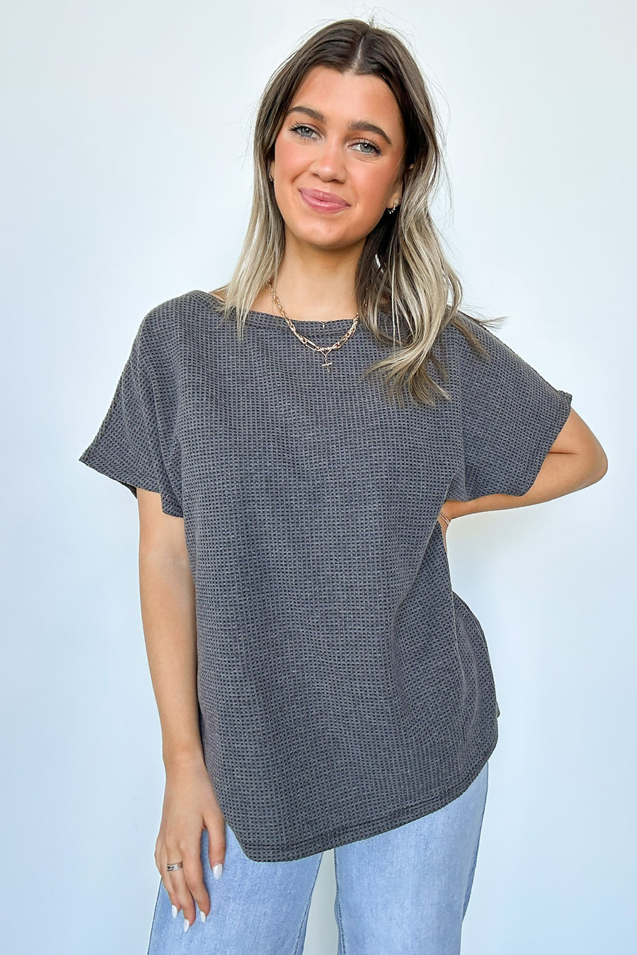 Black / S Kailah Dolman Sleeve Relaxed Top - FINAL SALE - Madison and Mallory