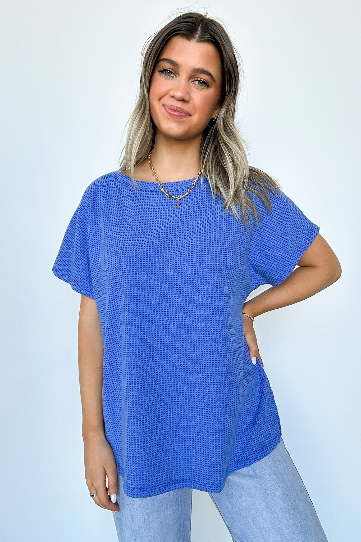 Royal Blue / S Kailah Dolman Sleeve Relaxed Top - FINAL SALE - Madison and Mallory