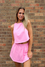 Pink / S Kailee Tank Top and Skort Set - Madison and Mallory