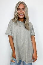 Sleet / SM Kala Washed Drop Shoulder Relaxed Top - BACK IN STOCK - Madison and Mallory