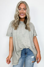 Sleet / SM Kala Washed Drop Shoulder Relaxed Top - Madison and Mallory