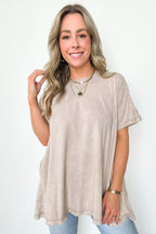 Ash Mocha / SM Kala Washed Drop Shoulder Relaxed Top - BACK IN STOCK - Madison and Mallory
