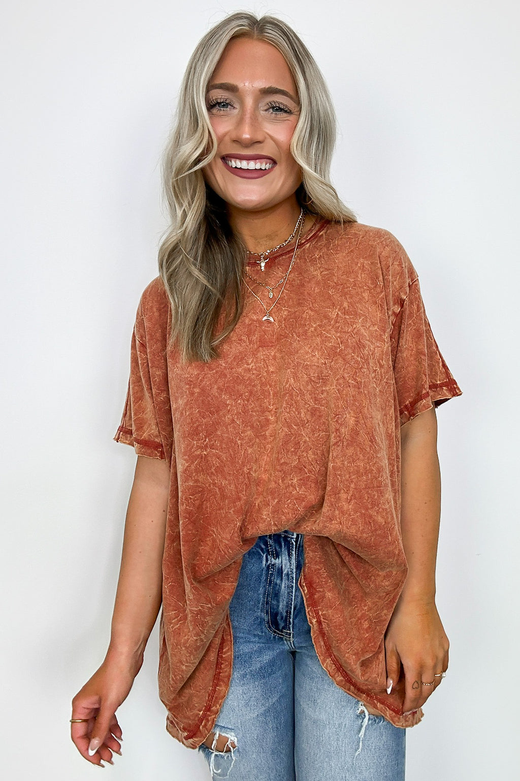 Kala Washed Drop Shoulder Relaxed Top - Madison and Mallory