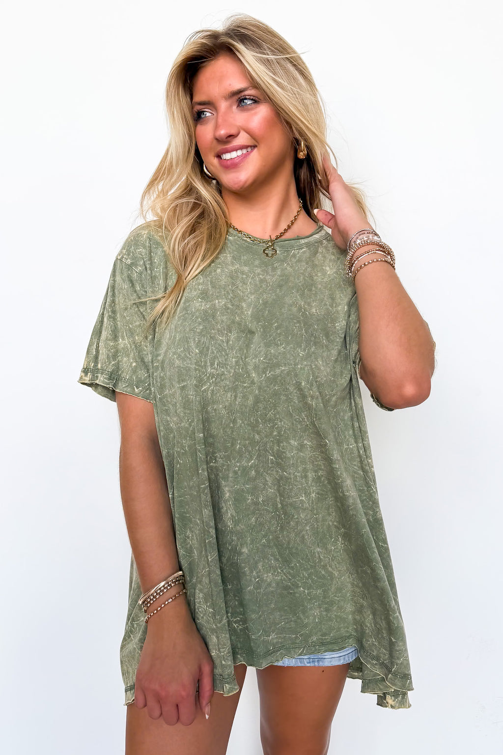 Kala Washed Drop Shoulder Relaxed Top - Madison and Mallory