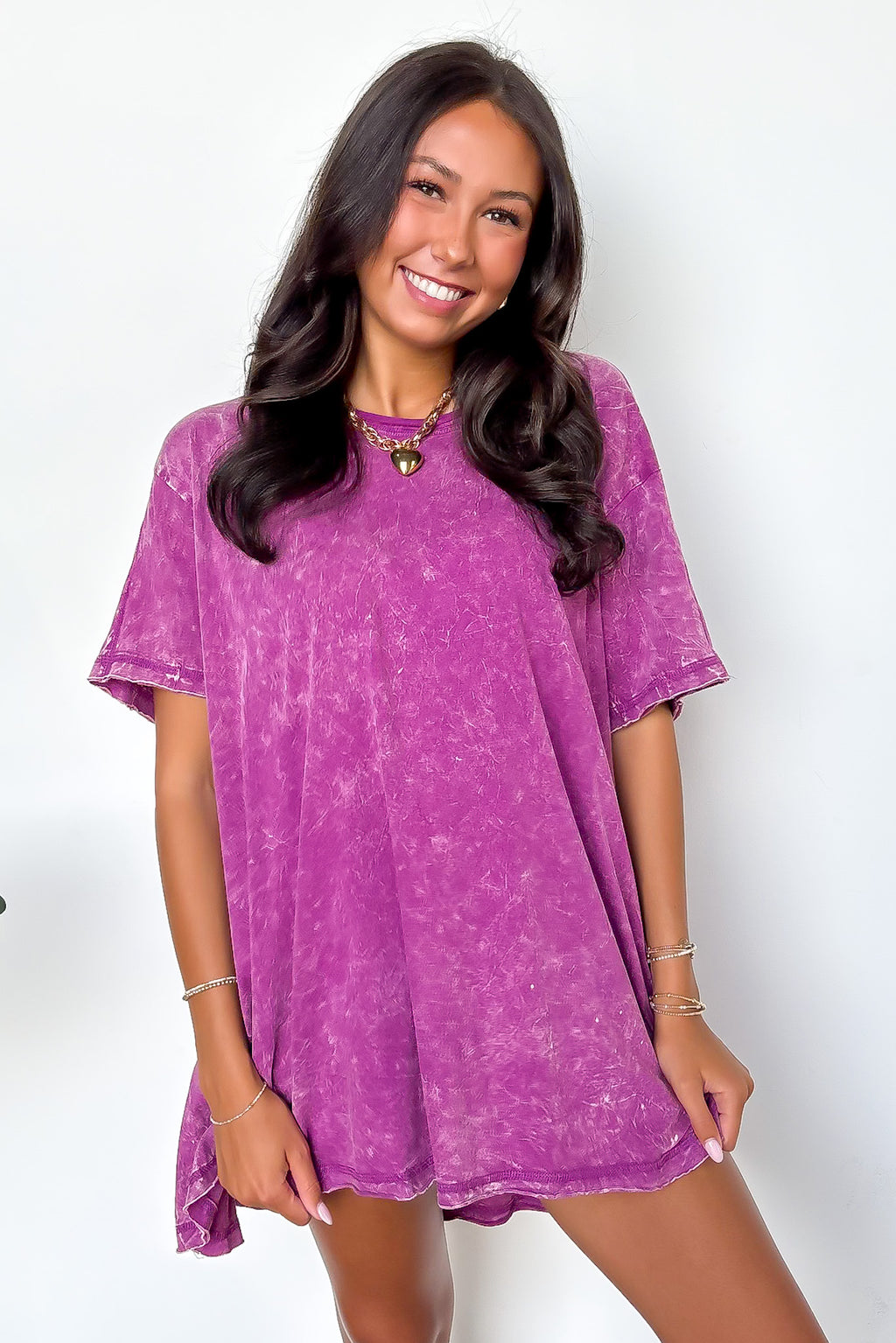 Light Plum / SM Kala Washed Drop Shoulder Relaxed Top - Madison and Mallory