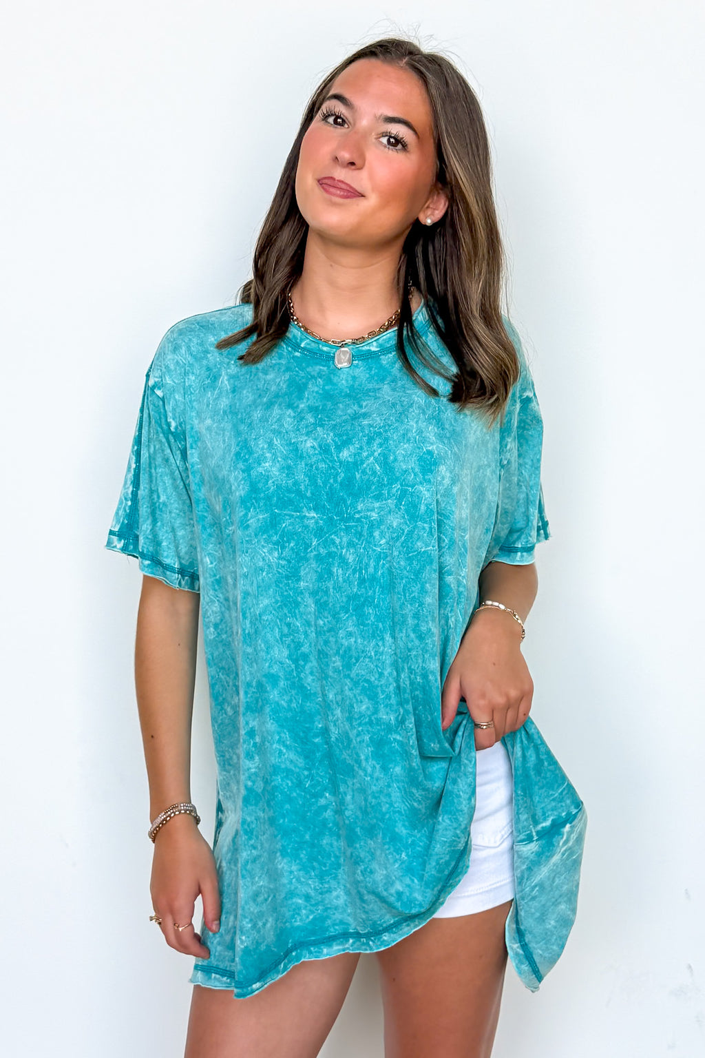 Kala Washed Drop Shoulder Relaxed Top
