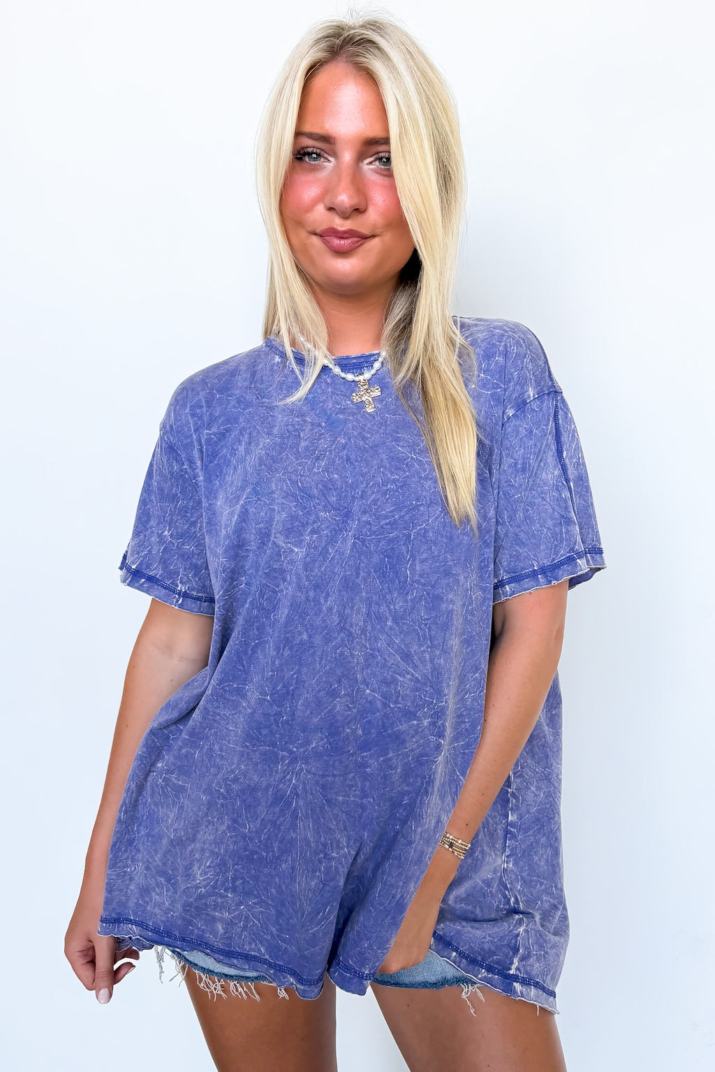 Kala Washed Drop Shoulder Relaxed Top