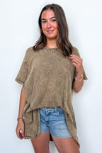 Kala Washed Drop Shoulder Relaxed Top