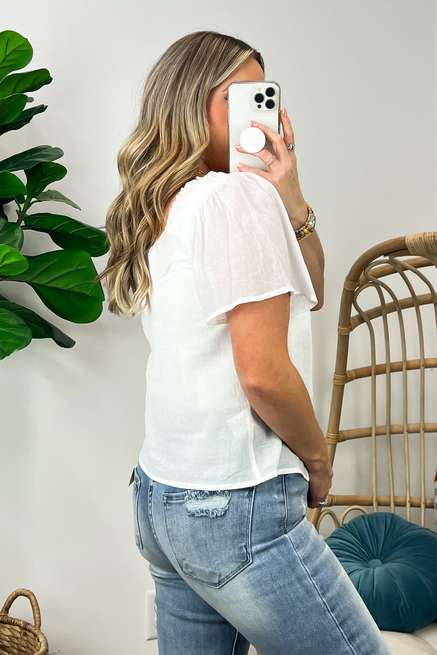  Kaleen Smocked Square Neck Top - FINAL SALE - Madison and Mallory