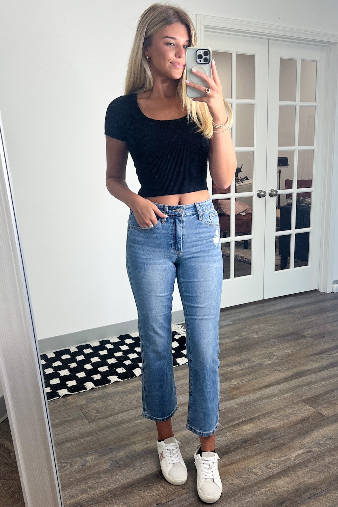 Kalina Mid Rise Slim Straight Jeans - FINAL SALE - Madison and Mallory