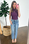 1/25 / Medium Light Kalina Mid Rise Slim Straight Jeans - FINAL SALE - Madison and Mallory