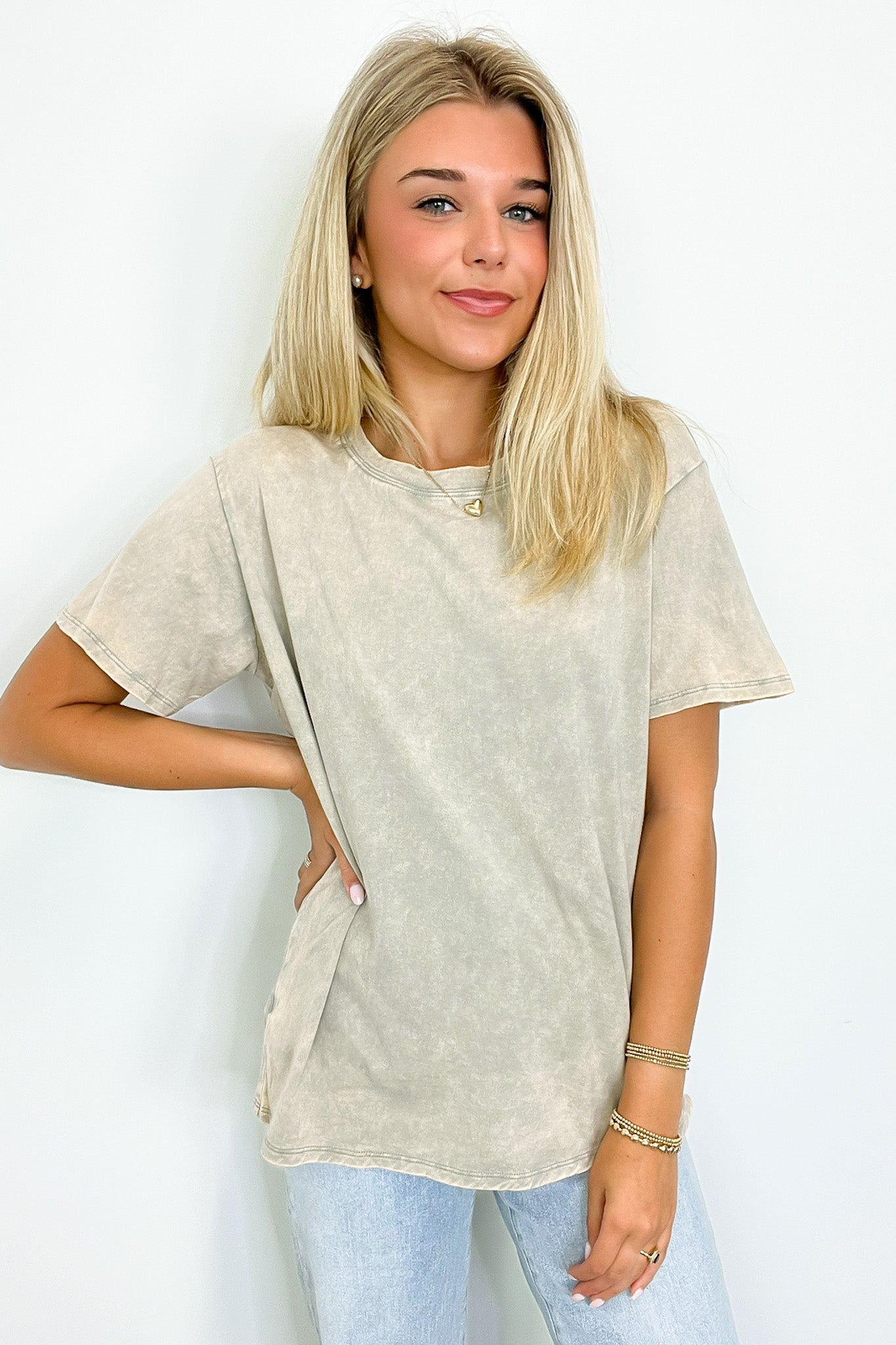  Kaline Mineral Washed Short Sleeve Top - BACK IN STOCK - Madison and Mallory