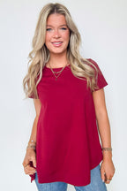  Kallieann Asymmetrical Short Sleeve Top - FINAL SALE - Madison and Mallory