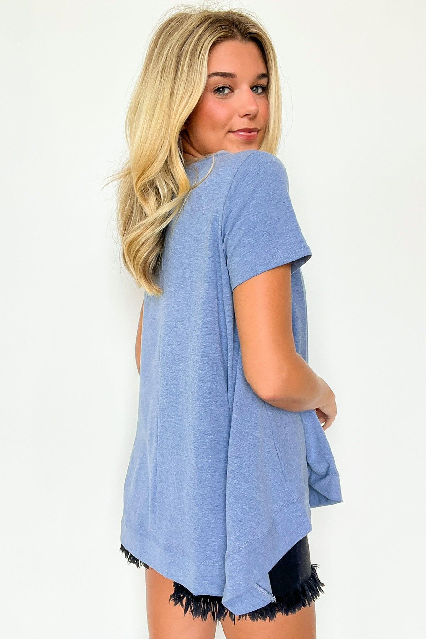  Kallieann Asymmetrical Short Sleeve Top - FINAL SALE - Madison and Mallory