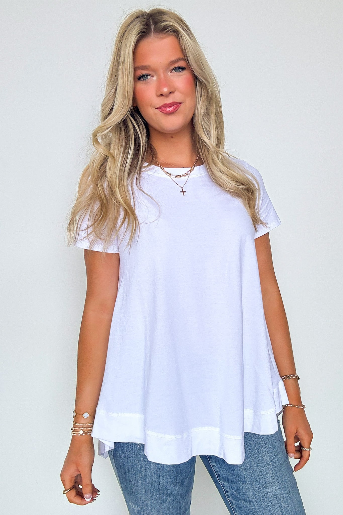  Kallieann Asymmetrical Short Sleeve Top - Madison and Mallory